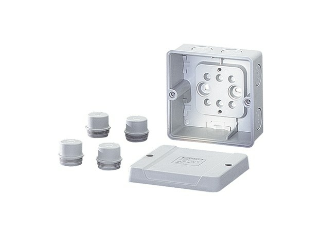 Коробка ответвит. D9040 98х98х61, IP65, 4 сальника ESM25 в компл. серая (6000004) Hensel