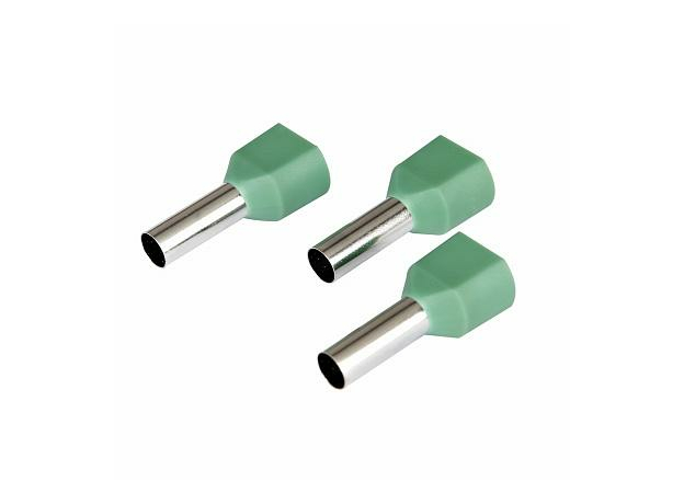 Наконечник штыревой втулочный изолированный (двойной) Ншви(2) 1.0-8 мм зеленый (уп./100 шт) 084-04-62/084-04-062 HLT