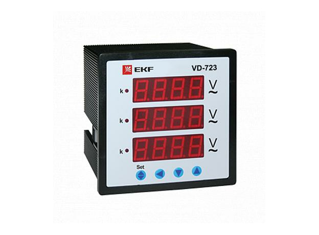 EKF Вольтметр VD-723 цифровой на панель 72х72 трехфазный (vd-723)