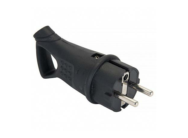 Вилка угловая каучуковая с кольцом 230В 2P+PE 16A IP44 EKF PROxima RPS-017-16-230-44