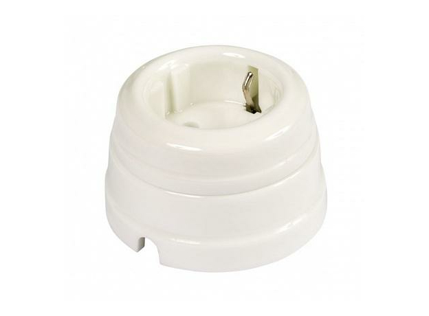 Розетка с з/к двухполюсн. с рамкой 16А 250В белая, фарфор уп.6шт. GE70301-01 Greenel