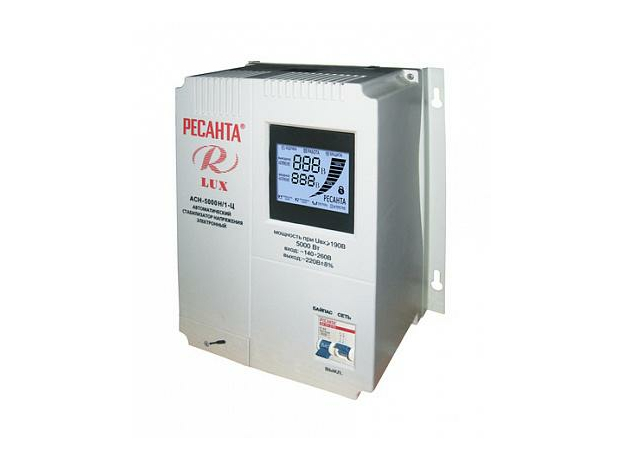 Стабилизатор напряжения однофазный настенный АСН-5000 Н/1-Ц Lux релейный 63/6/16 Ресанта