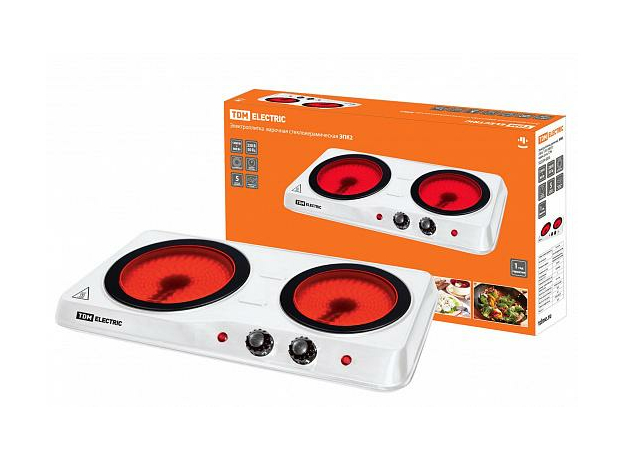 Электроплитка двухконф ЭПК2 230 В 1200+800 Вт керам диск TDM Электроплитка двухконф ЭПК2 230 В 1200+800 Вт керам диск TDM