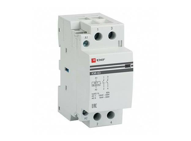 Контактор 63А 2NО (2мод.) Кат=230в модульный КМ (km-2-63-20) EKF