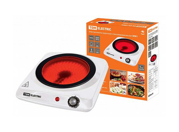 Электроплитка одноконф ЭПК1 230 В 1,2 кВт керам диск TDM Электроплитка одноконф ЭПК1 230 В 1,2 кВт керам диск TDM