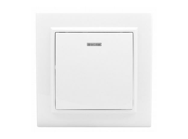 Выключатель одноклавишный Минск скрытой установки с индикацией 10А белый ERV10-121-10 EKF