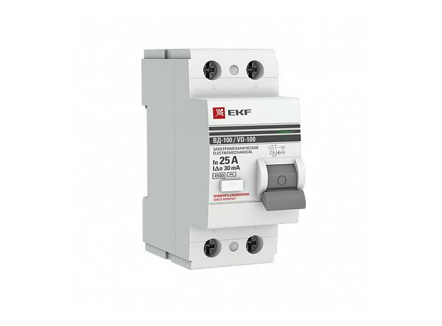 Устройство защитного отключения УЗО 2п двухполюсное 25а 30мА электромеханическое PROxima под опломбировку elcb-2-25-30-em-pro EKF