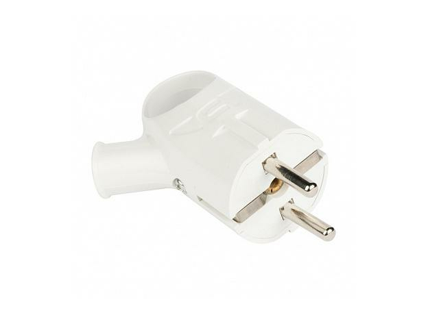 Вилка с кольцом с заземлением белая 16А 250В (AVK16-10) EKF