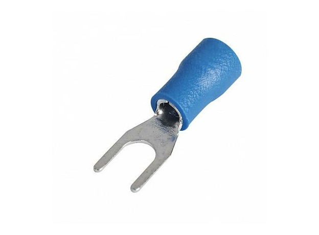 Наконечник вилочный изолированный НВИ 2.5-5 вилка 1.0-2.5 мм синий (уп./100 шт) 084-04-17/084-04-017 HLT
