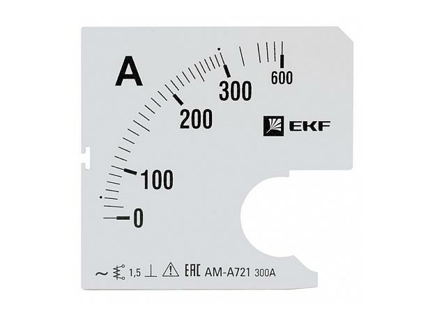 Шкала сменная для амперметра A721 300/5А-1,5 EKF PROxima s-a721-300