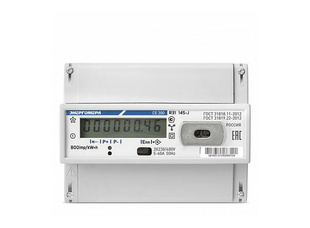 Счетчик электроэнергии трехфазный однотарифный СЕ 300 R31 146 J 5-100А 380В DIN ЖКИ Энергомера