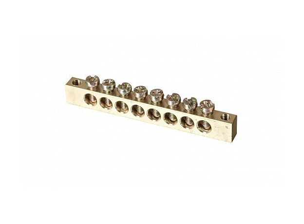 Шина PEN "земля-ноль" 6*9мм 8/2 (8групп/креп по краям) 081-09-25/081-09-025 HLT