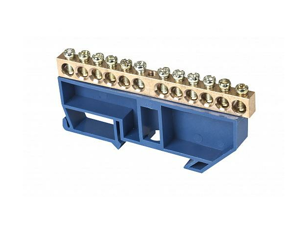 Шина N "ноль" на DIN-изол ШНИ-6*9-12-Д-синий 081-03-44/081-03-044 HLT