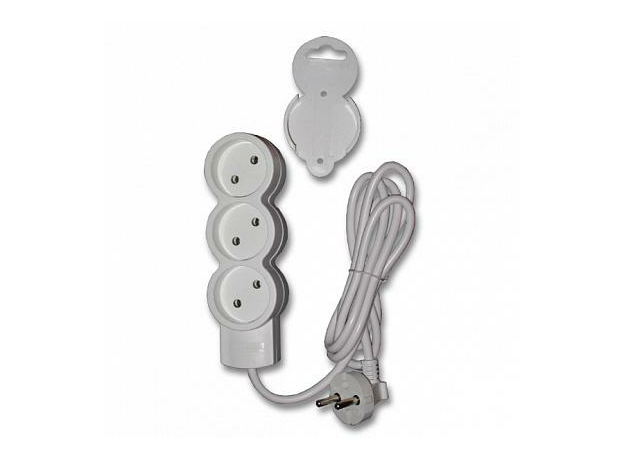 Удлинитель 3 гнезда 3 метра б/з 10А ПВС 2x0,75 (32002 1) Duwi Quick Fix