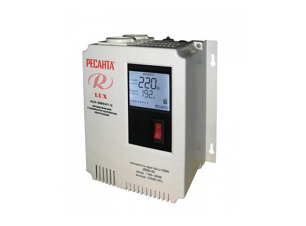 Стабилизатор напряжения однофазный настенный АСН-2000Н/1-Ц LUX 63/6/15 Ресанта