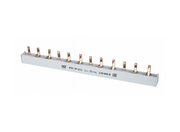 Шина соединительная типа PIN (12 штырей) 3Р 63А 22 см 081-13-10/081-13-010 HLT