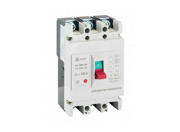 Выключатель автоматический ВА-99М 100/160А трехполюсный 18кА mccb99-100-160mI EKF Basic