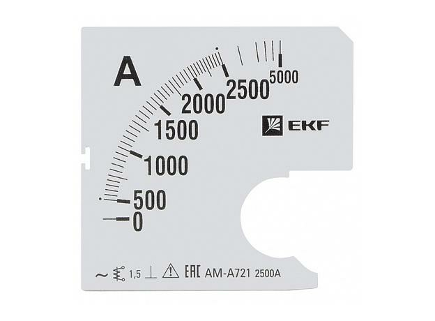 Шкала сменная для амперметра A721 2500/5А-1,5 EKF PROxima s-a721-2500
