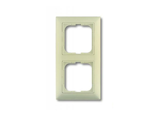 Рамка с декоративной накладкой, 2 поста, слоновая кость Basic55 1725-0-1485 ABB Рамка с декоративной накладкой, 2 поста, слоновая кость Basic55 1725-0-1485 ABB