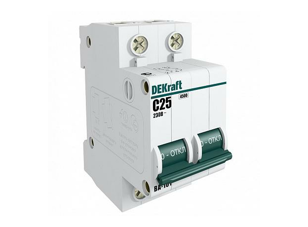 Автоматический выключатель модульный DeKraft ВА-101 2п 10А C 4,5кA (11065DEK)
