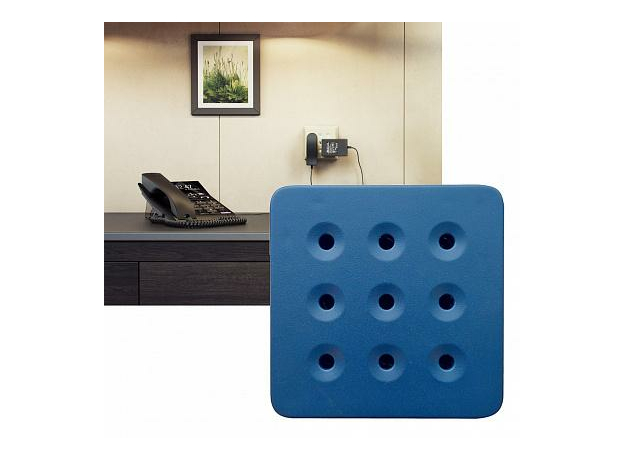 Переходник 3х3 на 4 розетки с подсветкой синий, "Розеткус-8" ART.LEBEDEV