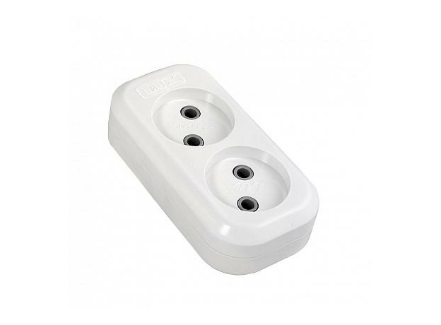 Колодка розеточная У2-О двухместная розетка без заземления LUX