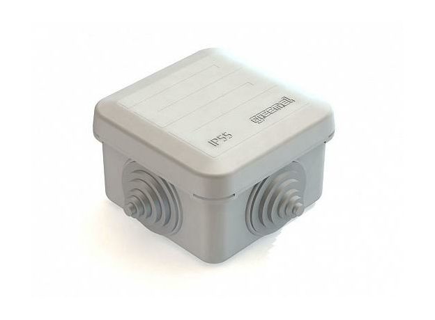 Коробка распределительная открытой установки 70х70х40мм IP55 GE41236 RAL 7036 Серый / Greenel