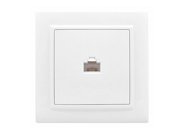 Розетка RJ45 компьютерная Минск скрытой установки в сборе белый ERK01-035-10 EKF