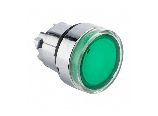 Исполнительный механизм кнопки XB4 зеленый плоский возвратный без фиксации, с подсветкой EKF PROxima