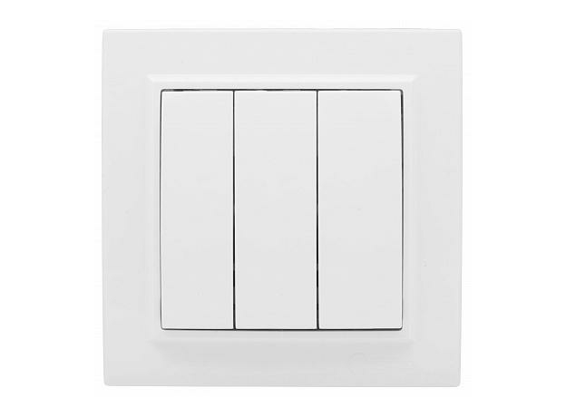 Выключатель трехклавишный Минск скрытой установки 10А белый ERV10-024-10 EKF