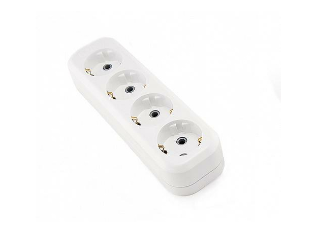 Колодка розеточная У4-Е четырехместная розетка с заземлением LUX