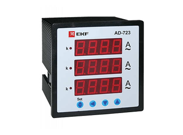 Амперметр AM-D723 цифровой на панель 72х72 трехфазный ad-723 EKF