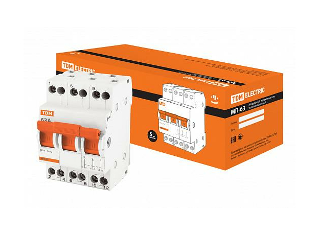 Модульный переключатель трехпозиционный МП-63 3P 63А SQ0224-0027 TDM