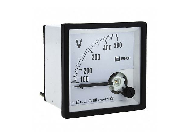 Вольтметр VMA-721 аналоговый на панель (72х72) квадратный вырез 300В прямое подкл. EKF PROxima vma-721-300
