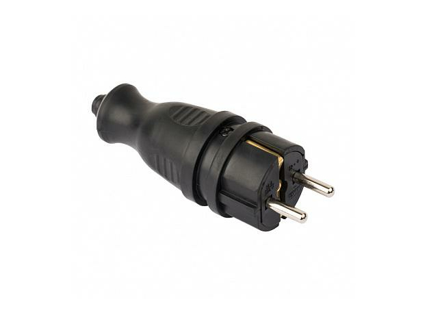 Вилка прямая каучуковая 230В 2P+PE 16A IP44 RPS-011-16-230-44-r EKF PRO