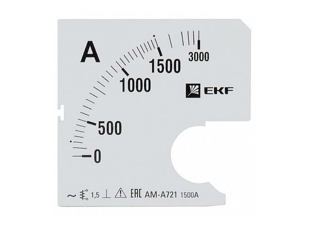 Шкала сменная для амперметра A721 1500/5А-1,5 EKF PROxima s-a721-1500