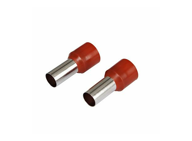Наконечник-гильза Е1008 Ншви 1мм. с изолированным фланцем штырьевой втулочный красный (уп./100 шт) 084-04-22/084-04-022 HLT