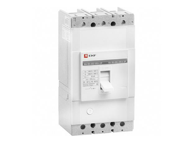 Выключатель автоматический трехполюсный 315А 35кА ВА-99 c термомагнитный регулируемым расцепителем (mccb99-400-315) EKF