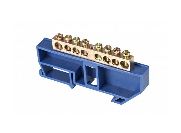 Шина N "ноль" на DIN-изол ШНИ-6*9-8-Д-синий 081-03-42/081-03-042 HLT