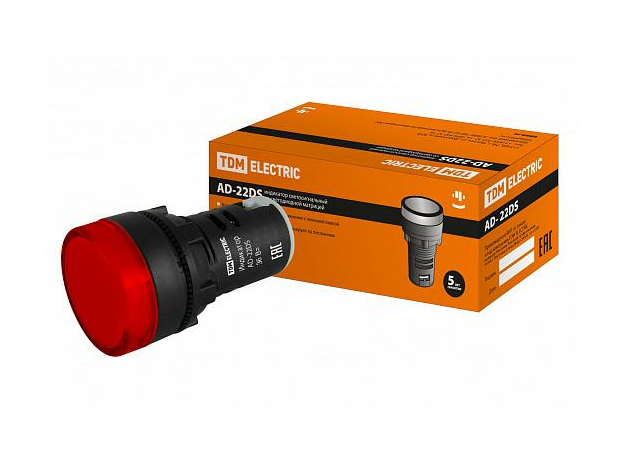 Лампа AD-22DS светодиодная матрица d22мм красный 36В AC/DC SQ0702-0024 TDM
