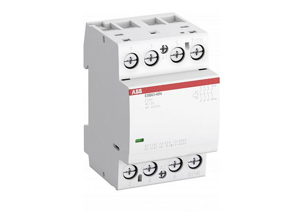 Контактор ESB63-40N-06 модульный (63А АС-1, 4НО), катушка 230В AC/DC 1SAE351111R0640 ABB