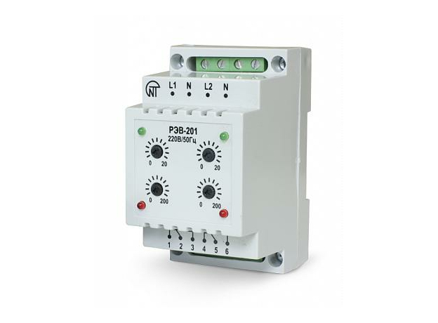 Реле времени электронное РЭВ-201 двухканальное 220В 50Гц (200сек +20сек), Novatek Electro