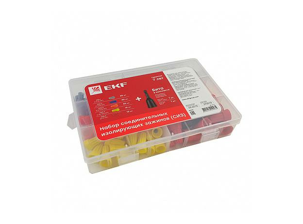 Набор СИЗ ( СИЗ-1 40шт, СИЗ-2 40шт, СИЗ-3 50 шт, СИЗ-4 15шт, СИЗ-5 10шт, Бита-2шт) PROxima plc-cc-n EKF