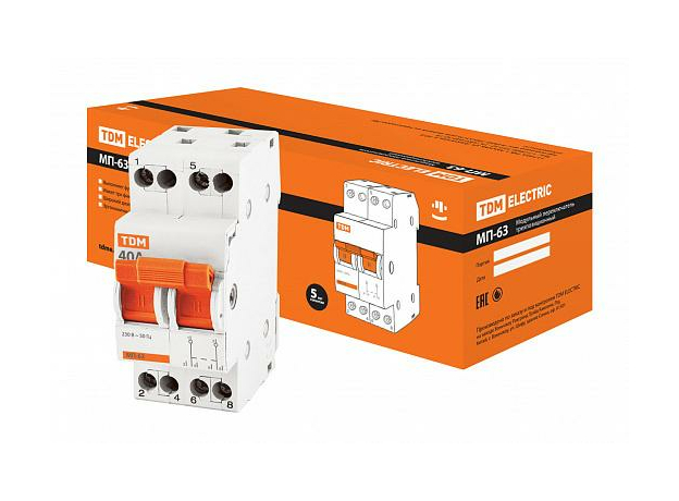 Модульный переключатель трехпозиционный МП-63 2P 40А SQ0224-0016 TDM