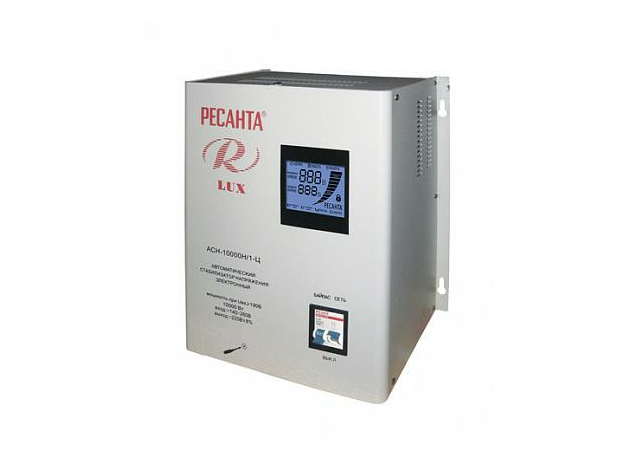 Стабилизатор напряжения однофазный настенный АСН-10000 Н/1-Ц Lux релейный 63/6/18 Ресанта