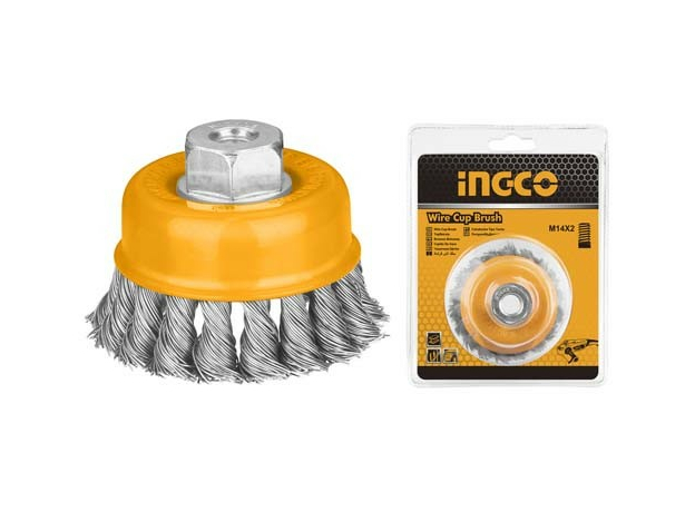 Кордщетка чашеобразная витая (75 мм; М14) для УШМ INGCO WB20751