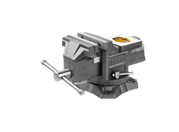Тиски слесарные с наковальней (4", 6.7кг, сила сжатия: 1300кгс) INGCO HBV084