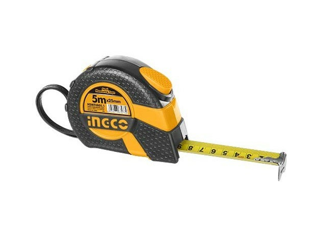 Рулетка 5м*25мм прорезиненная с автостопом INGCO HSMT0805.1