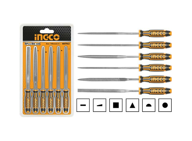 Набор надфилей 6шт 140мм INGCO HKTF63