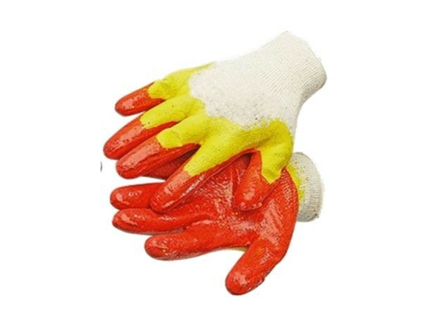 Перчатки х/б с латексным покрытием 2-ой облив 13 класс (упак. 5 пар)